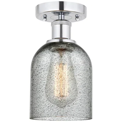 Innovations Lighting Edison Caledonia 5" Polished Chrome Semi Flush Mount W/ Charcoal Shade