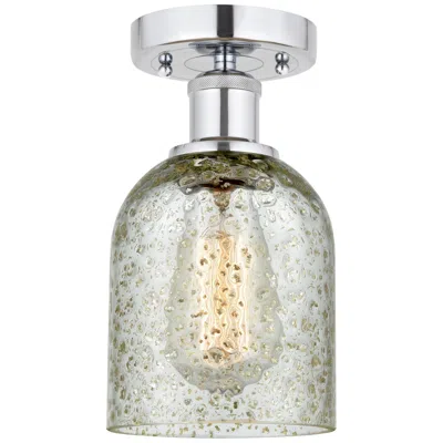 Innovations Lighting Edison Caledonia 5" Polished Chrome Semi Flush Mount W/ Mica Shade