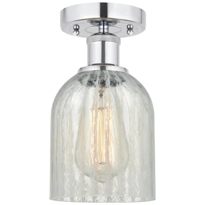 Innovations Lighting Edison Caledonia 5" Polished Chrome Semi Flush Mount W/ Mouchette Shad