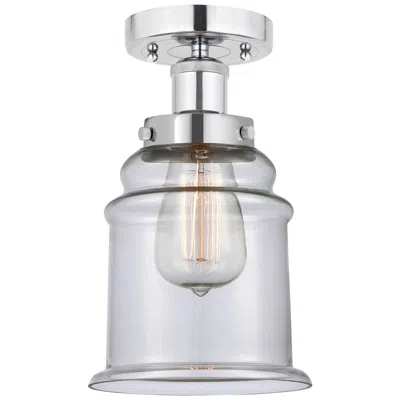 Innovations Lighting Edison Canton 6" Polished Chrome Semi Flush Mount W/ Clear Shade