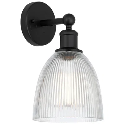 Innovations Lighting Edison Castile 6" Matte Black Sconce W/ Clear Shade
