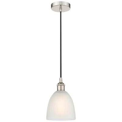 Innovations Lighting Edison Castile 6" Polished Nickel Cord Hung Mini Pendant W/ White Shad