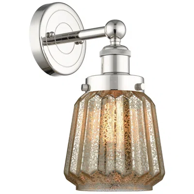 Innovations Lighting Edison Chatham 10"high Polished Nickel Sconce With Clear Shade