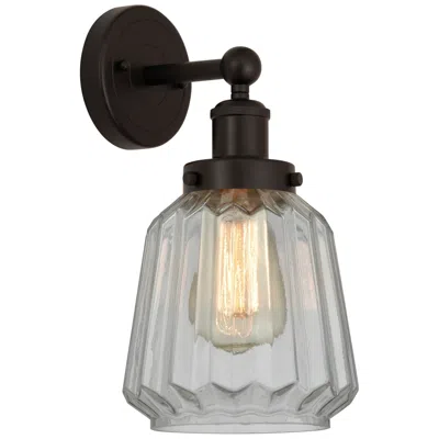 Innovations Lighting Edison Chatham 7" Oil Rubbed Bronze Sconce W/ Matte White Shade