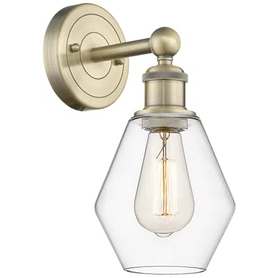 Innovations Lighting Edison Cindyrella 12"high Antique Brass Sconce With Clear Shade