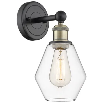 Innovations Lighting Edison Cindyrella 12"high Black Antique Brass Sconce With Clear Shade