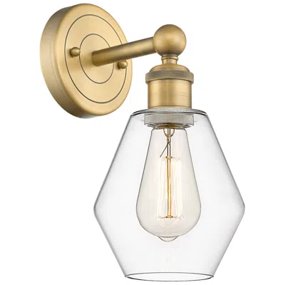 Innovations Lighting Edison Cindyrella 12"high Brushed Brass Sconce With Clear Shade