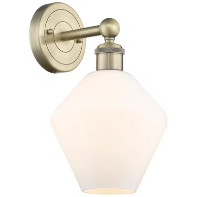 Innovations Lighting Edison Cindyrella 13.5"high Antique Brass Sconce With Cased White Shad In Brown