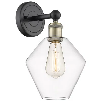 Innovations Lighting Edison Cindyrella 13.5"high Black Antique Brass Sconce With Clear Shad