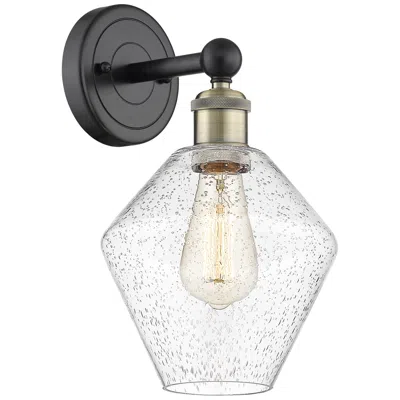Innovations Lighting Edison Cindyrella 13.5"high Black Antique Brass Sconce With Seedy Shad