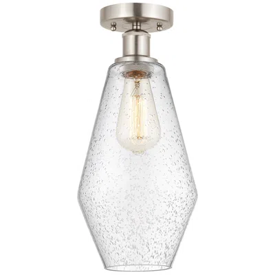 Innovations Lighting Edison Cindyrella 7" Brushed Satin Nickel Semi Flush Mount W/ Seedy Sh In Gray