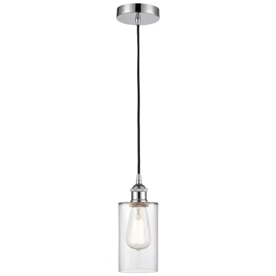 Innovations Lighting Edison Clymer 4" Polished Chrome Cord Hung Mini Pendant W/ Clear Shade