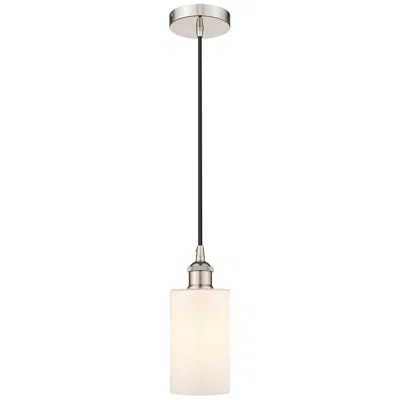 Innovations Lighting Edison Clymer 4" Polished Nickel Cord Hung Mini Pendant W/ White Shade