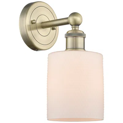 Innovations Lighting Edison Cobbleskill 11.5"high Antique Brass Sconce With Matte White Sha