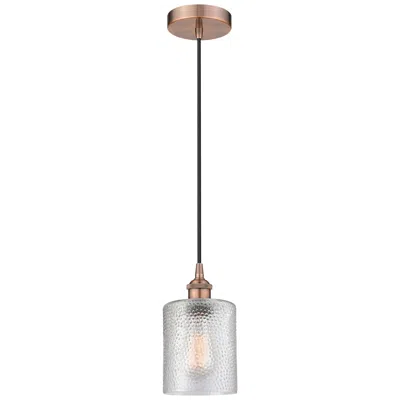 Innovations Lighting Edison Cobbleskill 5" Antique Copper Mini Pendant W/ Clear Shade