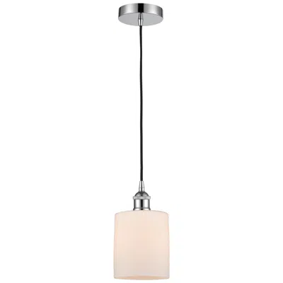 Innovations Lighting Edison Cobbleskill 5" Polished Chrome Mini Pendant W/ Matte White Shad