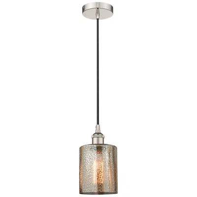 Innovations Lighting Edison Cobbleskill 5" Polished Nickel Mini Pendant W/ Mercury Shade