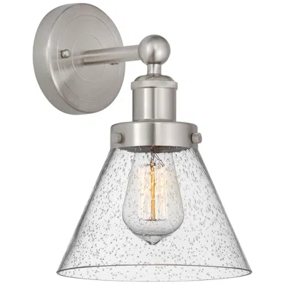 Innovations Lighting Edison Cone 11 1/2" High Brushed Satin Nickel Wall Sconce In Silver