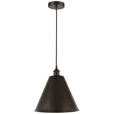 Innovations Lighting Edison Cone 12" Wide Bronze Corded Mini Pendant W/ Bronze Shade
