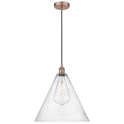 Innovations Lighting Edison Cone 16" Antique Copper Cord Hung Pendant W/ Seedy Shade