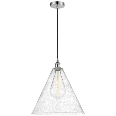 Innovations Lighting Edison Cone 16" Polished Chrome Cord Hung Pendant W/ Seedy Shade