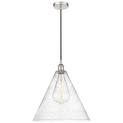 Innovations Lighting Edison Cone 16" Polished Nickel Cord Hung Pendant W/ Seedy Shade