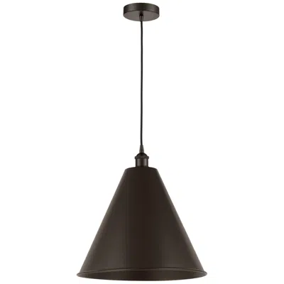Innovations Lighting Edison Cone 16" Wide Bronze Corded Mini Pendant W/ Bronze Shade