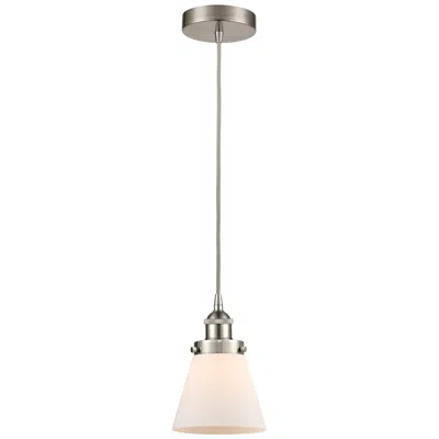 Innovations Lighting Edison Cone 6 1/4" Wide Brushed Satin Nickel Mini Pendant
