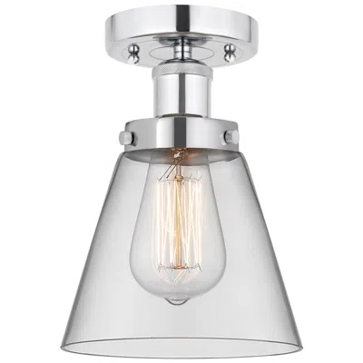 Innovations Lighting Edison Cone 7" Polished Chrome Semi Flush Mount W/ Clear Shade