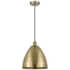 Innovations Lighting Edison Dome 12"w Antique Brass Corded Mini Pendant W/ Antique Brass Sh In Gold