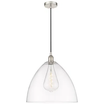 Innovations Lighting Edison Dome 16" Polished Nickel Cord Hung Pendant W/ Clear Shade