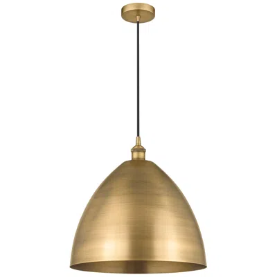 Innovations Lighting Edison Dome 16" Wide Brushed Brass Corded Mini Pendant W/ Matte Black
