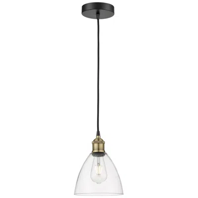 Innovations Lighting Edison Dome 7.5"w Black Brass Corded Mini Pendant W/ Clear Shade