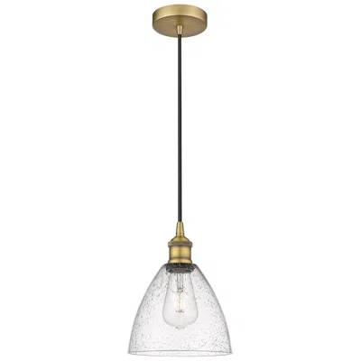 Innovations Lighting Edison Dome 8" Brushed Brass Cord Hung Mini Pendant W/ Seedy Shade