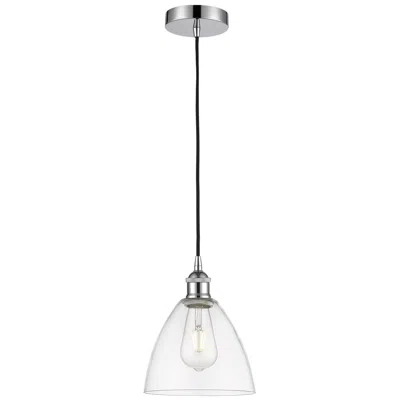Innovations Lighting Edison Dome 8" Polished Chrome Cord Hung Mini Pendant W/ Clear Shade