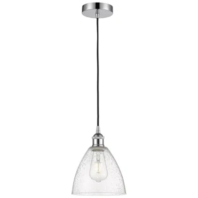 Innovations Lighting Edison Dome 8" Polished Chrome Cord Hung Mini Pendant W/ Seedy Shade