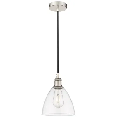 Innovations Lighting Edison Dome 8" Polished Nickel Cord Hung Mini Pendant W/ Clear Shade
