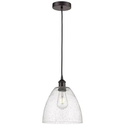 Innovations Lighting Edison Dome 9" Oil Rubbed Bronze Cord Hung Mini Pendant W/ Seedy Shade