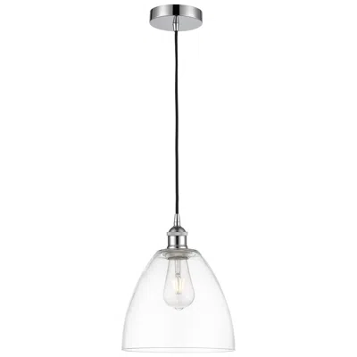Innovations Lighting Edison Dome 9" Polished Chrome Cord Hung Mini Pendant W/ Clear Shade