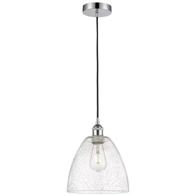 Innovations Lighting Edison Dome 9" Polished Chrome Cord Hung Mini Pendant W/ Seedy Shade
