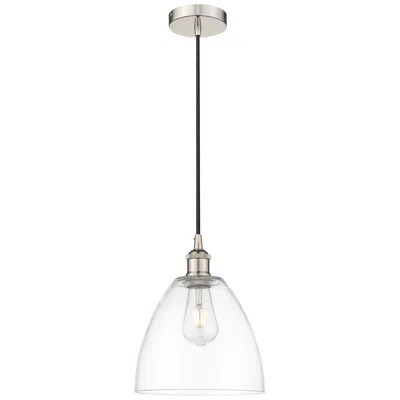 Innovations Lighting Edison Dome 9" Polished Nickel Cord Hung Mini Pendant W/ Clear Shade