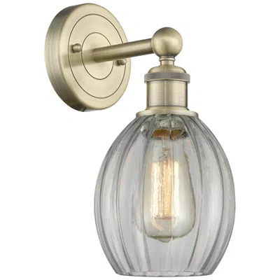 Innovations Lighting Edison Eaton 12.5"high Antique Brass Sconce With Clear Shade In Gold