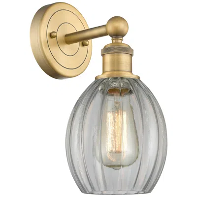 Innovations Lighting Edison Eaton 12.5"high Brushed Brass Sconce With Clear Shade