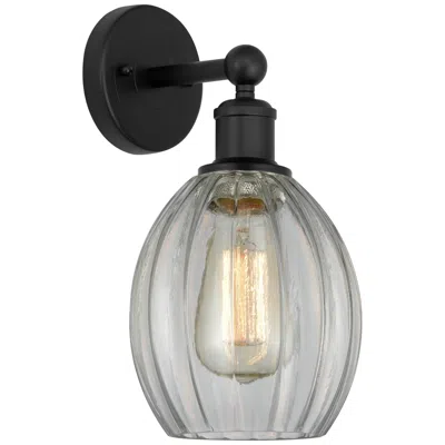 Innovations Lighting Edison Eaton 6" Matte Black Sconce W/ Clear Shade In Multi