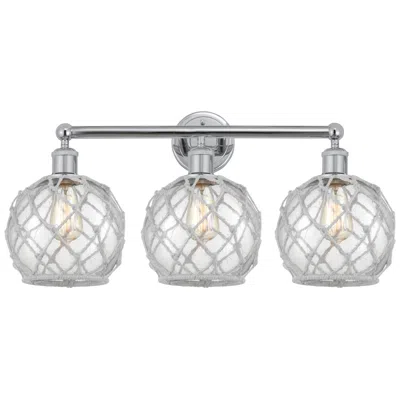 Innovations Lighting Edison Farmhouse 26"w 3 Light Chrome Bath Light W/ Clear White Shade