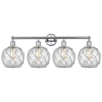 Innovations Lighting Edison Farmhouse 35"w 4 Light Chrome Bath Light W/ Clear White Shade