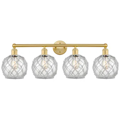Innovations Lighting Edison Farmhouse 35"w 4 Light Gold Bath Light W/ Clear White Shade