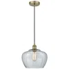 Innovations Lighting Edison Fenton 11" Antique Brass Mini Pendant W/ Clear Shade In Gold