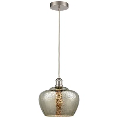 Innovations Lighting Edison Fenton 11" Brushed Satin Nickel Mini Pendant W/ Mercury Shade