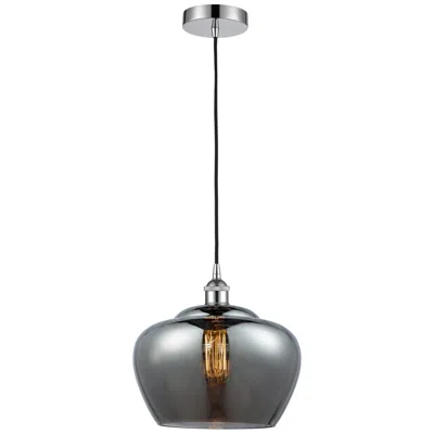 Innovations Lighting Edison Fenton 11" Polished Chrome Mini Pendant W/ Plated Smoke Shade